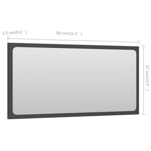 Grauer Badspiegel 80x37 cm