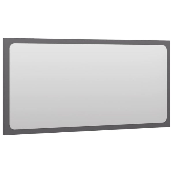 Hochglanz Grau Badspiegel 80x37 cm