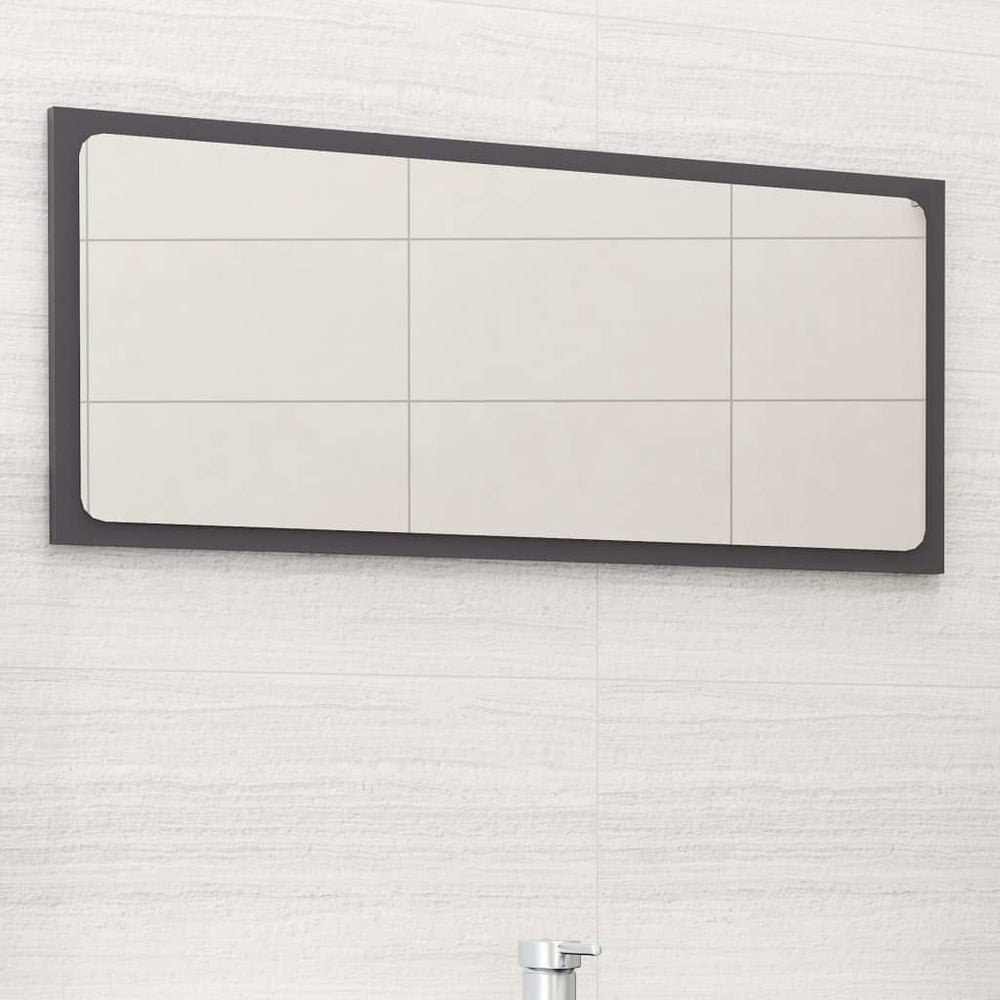Hochglanz Grau Badspiegel 80x37 cm
