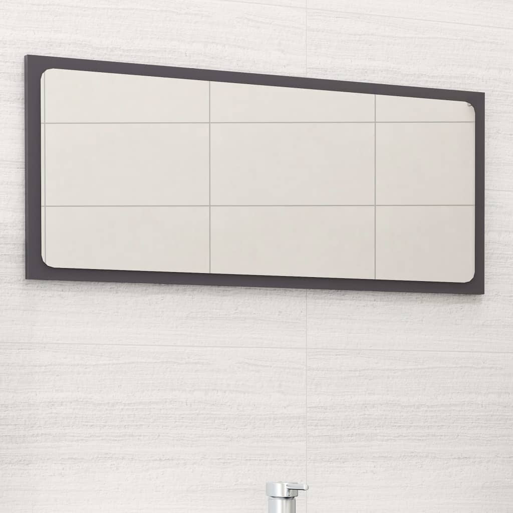 Hochglanz Grau Badspiegel 80x37 cm