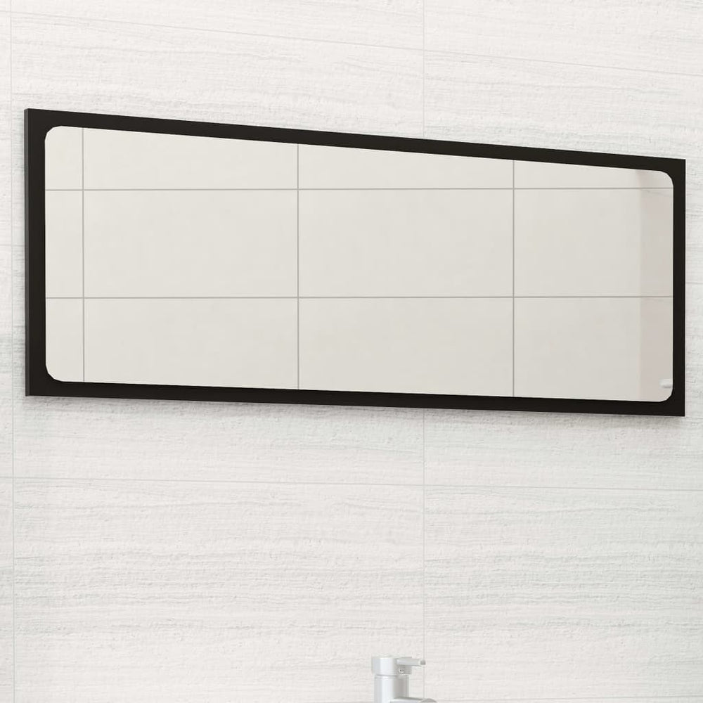 Schwarzer Badspiegel 90 cm