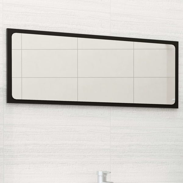 Schwarzer Badspiegel 90 cm