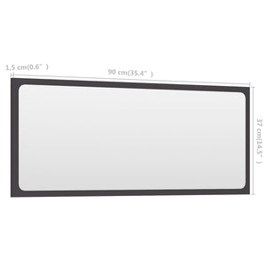 Grauer Badspiegel 90 cm
