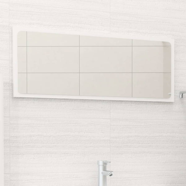 Hochglanz Weiß Badspiegel 90x37 cm