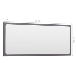 Hochglanz Grau Badspiegel 90x37 cm