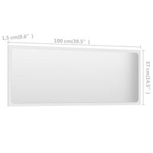 Weißer Badspiegel 100x37 cm