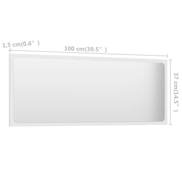 Weißer Badspiegel 100x37 cm