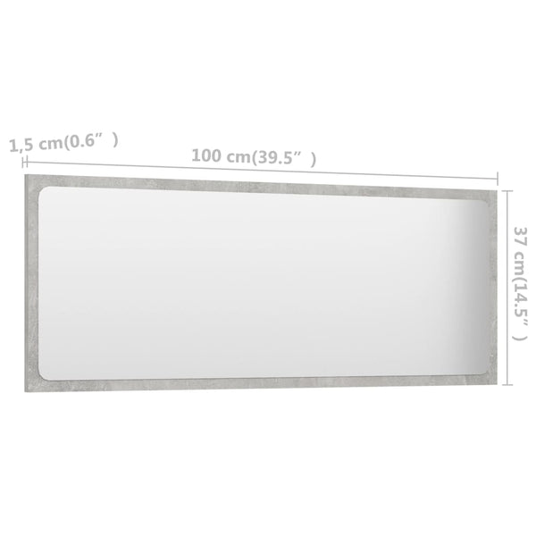 Betongrauer Badspiegel 100 cm