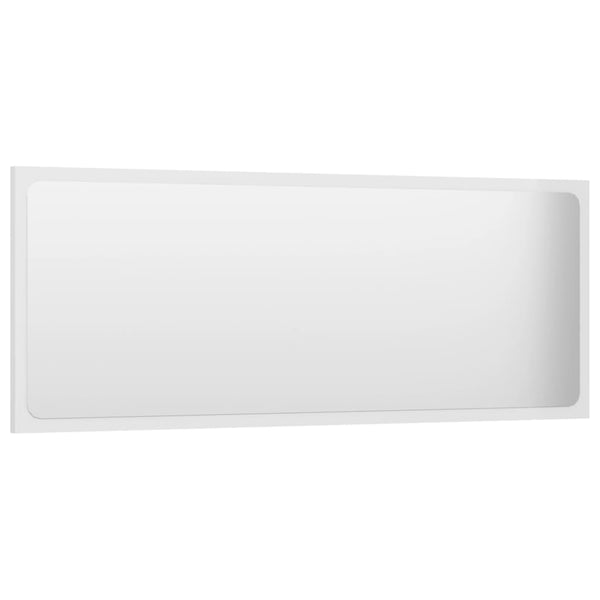Hochglanz Badspiegel Weiß 100 cm
