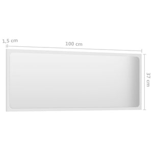 Hochglanz Badspiegel Weiß 100 cm