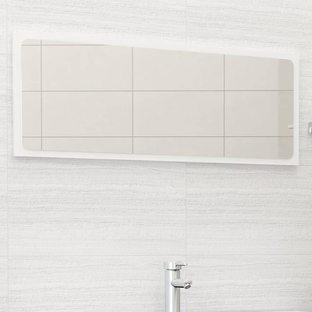 Hochglanz Badspiegel Weiß 100 cm