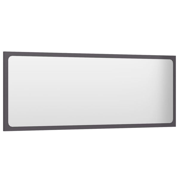Hochglanz Grau Badspiegel 100x37 cm