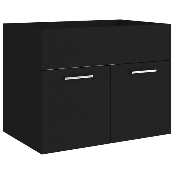 Schwarzer Waschbeckenunterschrank 60 cm