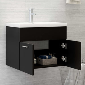 Schwarzer Waschbeckenunterschrank 60 cm