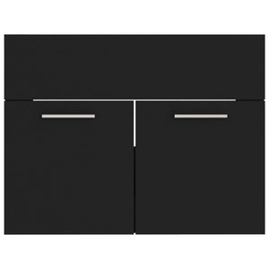Schwarzer Waschbeckenunterschrank 60 cm