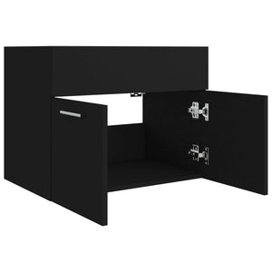 Schwarzer Waschbeckenunterschrank 60 cm