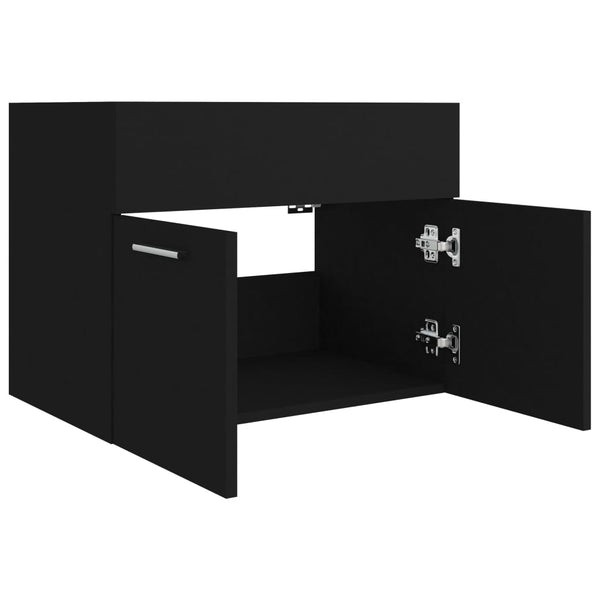 Schwarzer Waschbeckenunterschrank 60 cm
