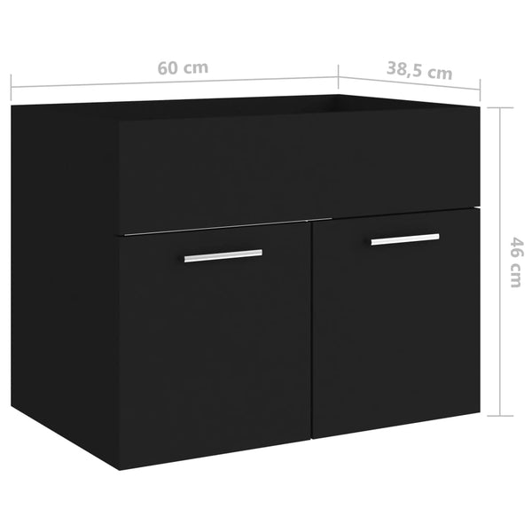 Schwarzer Waschbeckenunterschrank 60 cm
