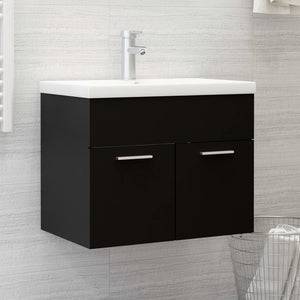 Schwarzer Waschbeckenunterschrank 60 cm