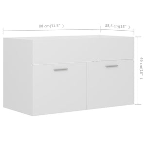 Waschbeckenunterschrank Weiß 80 cm