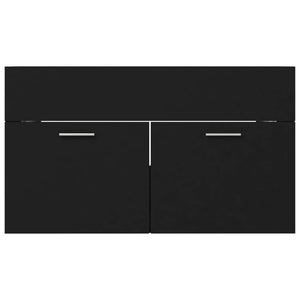 Meuble sous-vasque vidaXL noir 80x38,5x46 cm en bois d'ingénierie