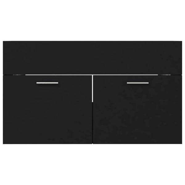 Meuble sous-vasque vidaXL noir 80x38,5x46 cm en bois d'ingénierie