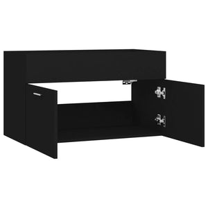 Meuble sous-vasque vidaXL noir 80x38,5x46 cm en bois d'ingénierie