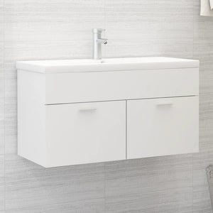 Waschbeckenunterschrank Weiß, 90 cm