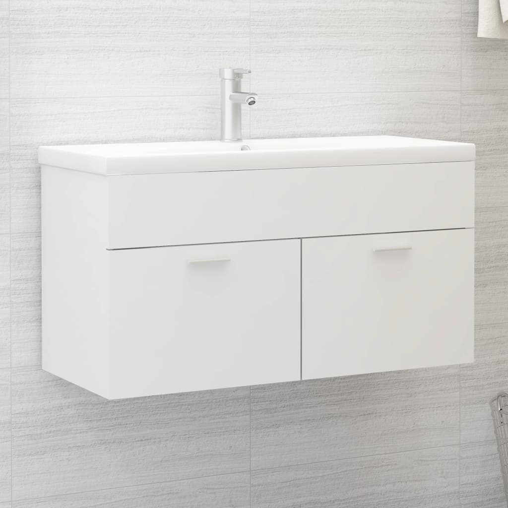 Waschbeckenunterschrank Weiß, 90 cm