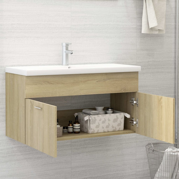 Waschbeckenunterschrank Sonoma Eiche 90 cm