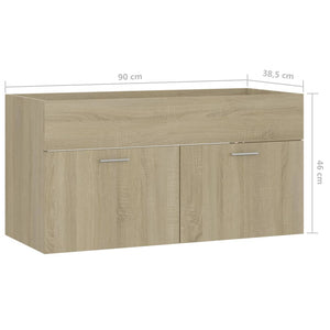 Waschbeckenunterschrank Sonoma Eiche 90 cm