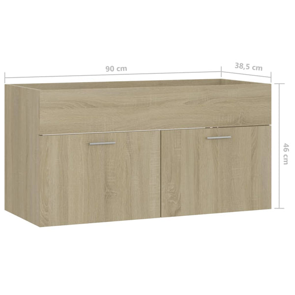 Waschbeckenunterschrank Sonoma Eiche 90 cm