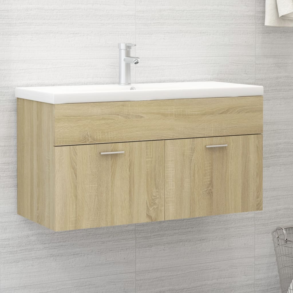 Waschbeckenunterschrank Sonoma Eiche 90 cm