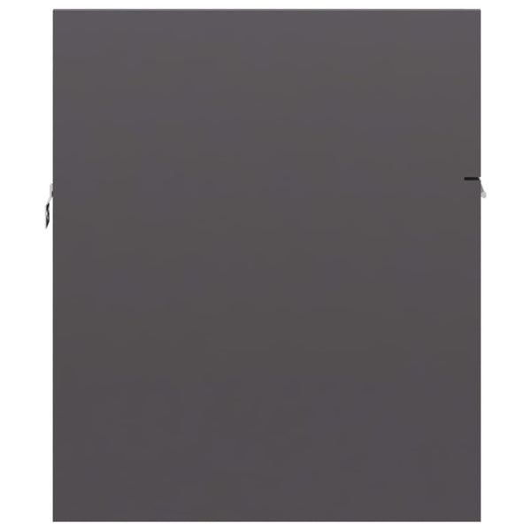 Waschbeckenunterschrank Grau Hochglanz 90cm
