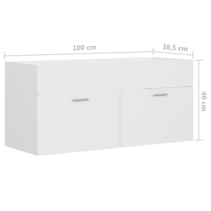 Waschbeckenunterschrank Weiß, 100 cm