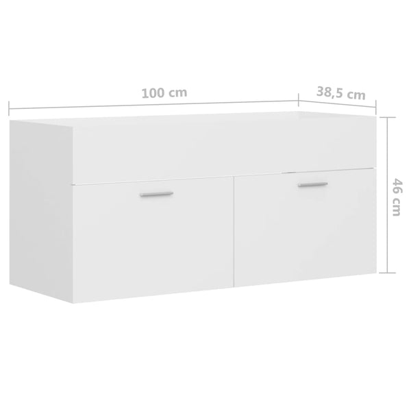 Waschbeckenunterschrank Weiß, 100 cm