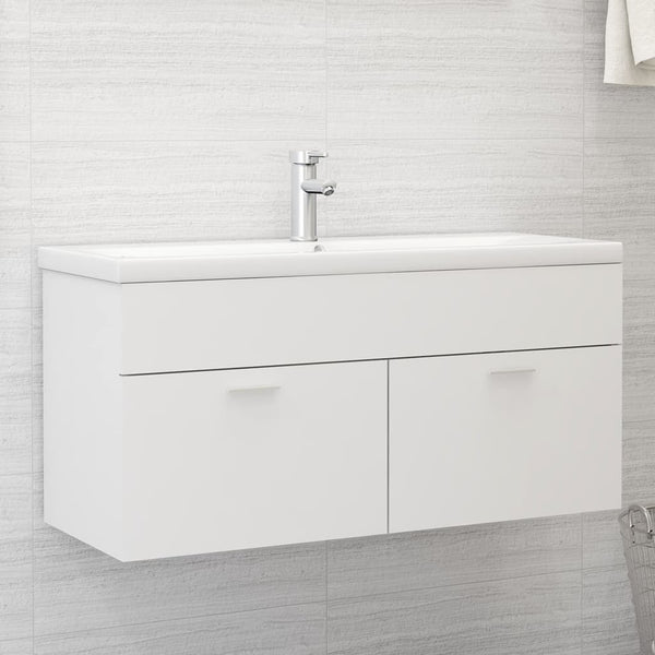 Waschbeckenunterschrank Weiß, 100 cm