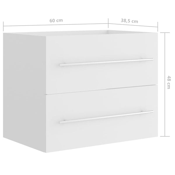 Waschbeckenunterschrank Weiß 60 cm