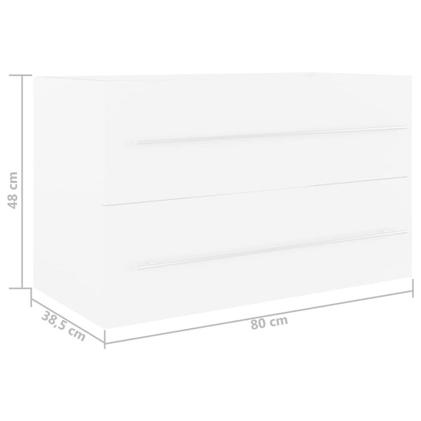 Waschbeckenunterschrank Weiß 80 cm
