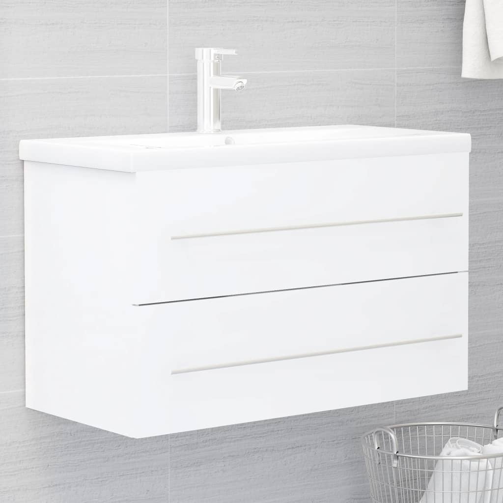 Waschbeckenunterschrank Weiß 80 cm