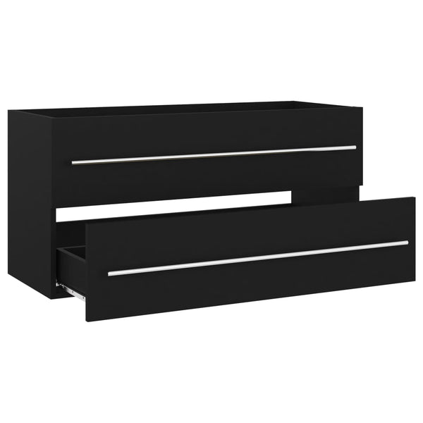 vidaXL Meuble sous-lavabo noir 100x38,5x48 cm Bois d'ingénierie