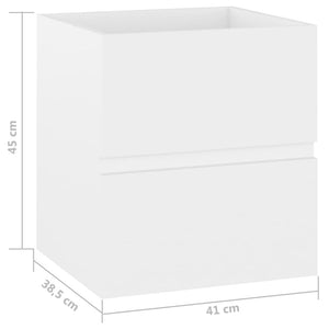 Waschbeckenunterschrank Weiß, 41 cm