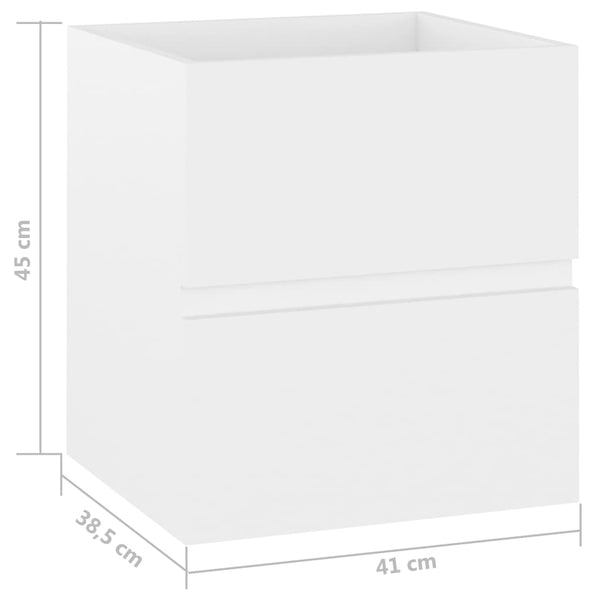 Waschbeckenunterschrank Weiß, 41 cm