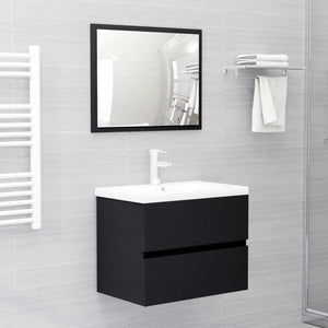 vidaXL Meuble sous lavabo noir 60x38,5x45 cm en bois d'ingénierie