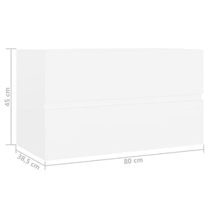 Waschbeckenunterschrank Weiß 80 cm