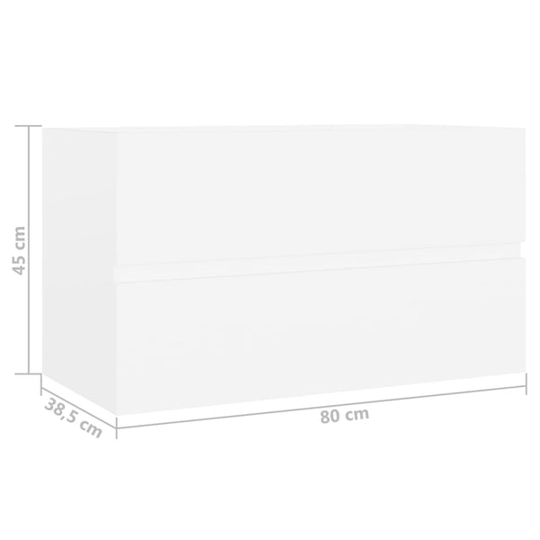 Waschbeckenunterschrank Weiß 80 cm