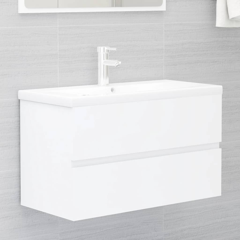 Waschbeckenunterschrank Weiß 80 cm
