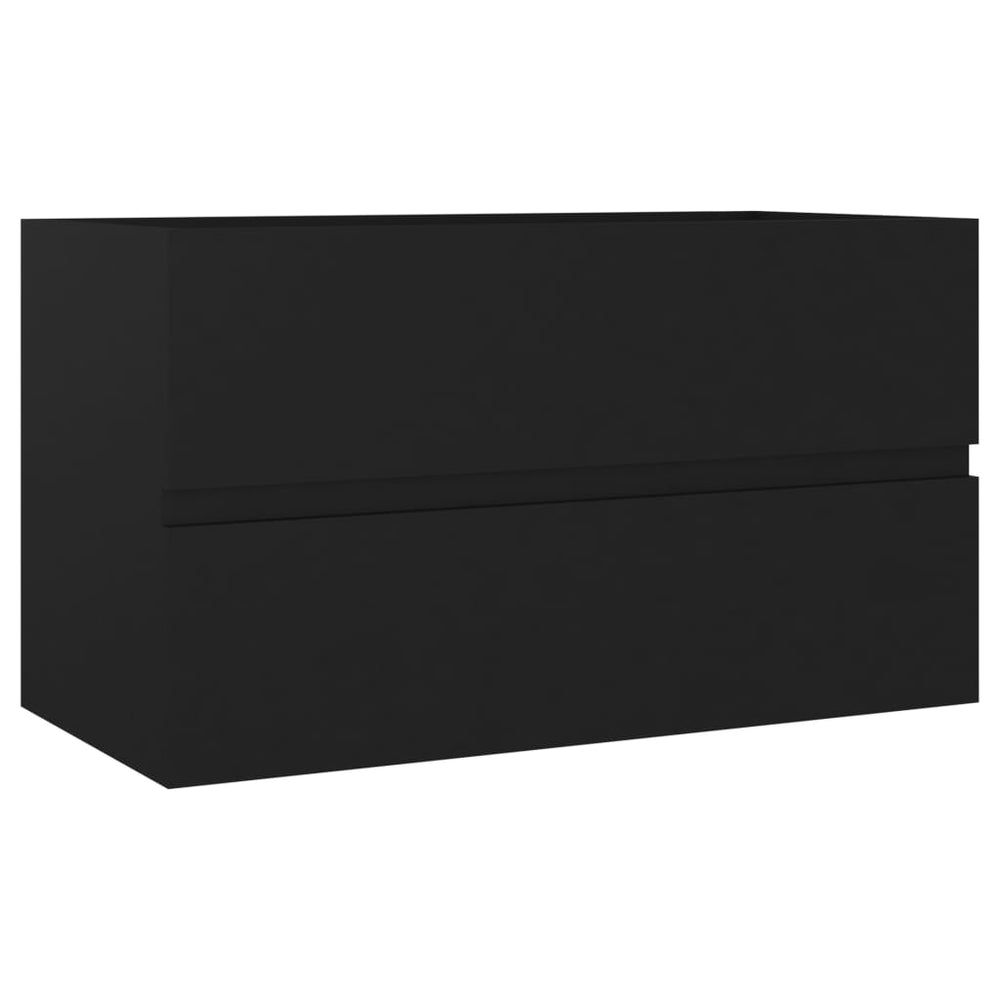 vidaXL Meuble sous-vasque Noir 80x38,5x45 cm Bois d'ingénierie