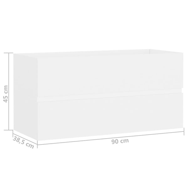 Waschbeckenunterschrank Weiß 90 cm