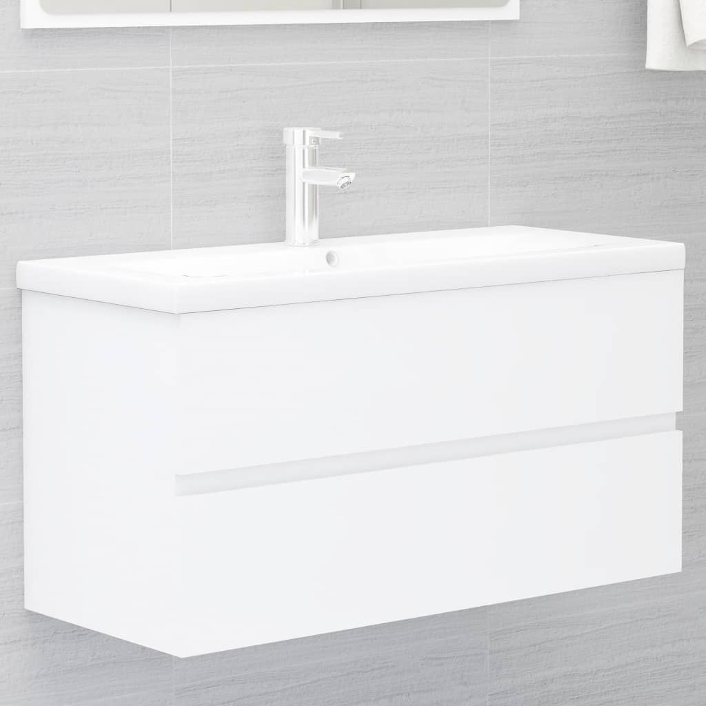 Waschbeckenunterschrank Weiß 90 cm